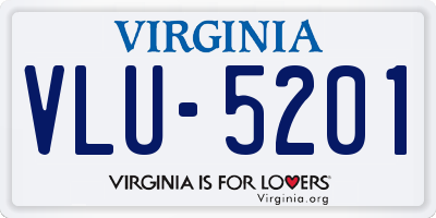 VA license plate VLU5201