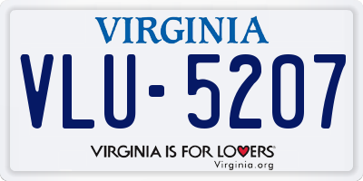 VA license plate VLU5207
