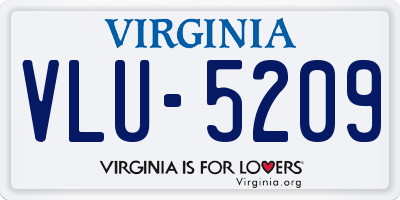 VA license plate VLU5209