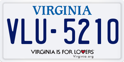 VA license plate VLU5210