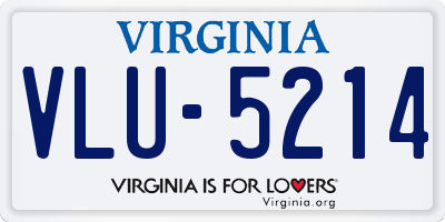 VA license plate VLU5214