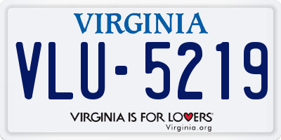 VA license plate VLU5219