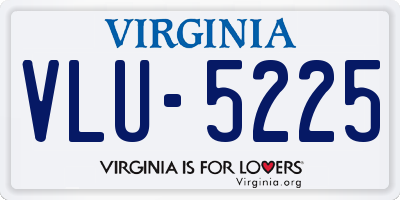 VA license plate VLU5225