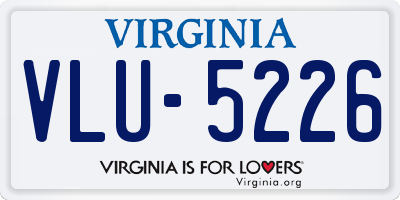 VA license plate VLU5226