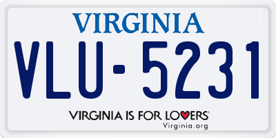 VA license plate VLU5231