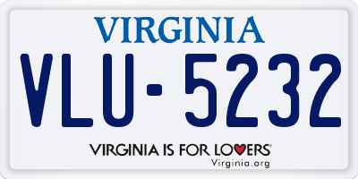 VA license plate VLU5232