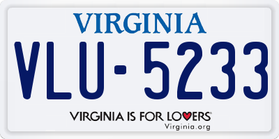 VA license plate VLU5233