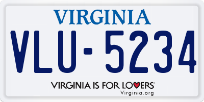 VA license plate VLU5234