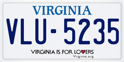 VA license plate VLU5235