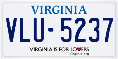 VA license plate VLU5237