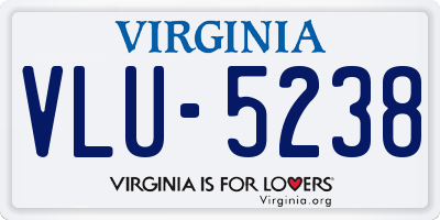 VA license plate VLU5238
