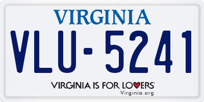 VA license plate VLU5241