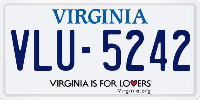 VA license plate VLU5242