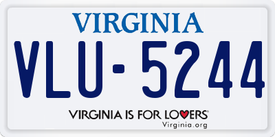VA license plate VLU5244
