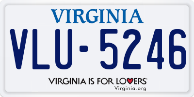 VA license plate VLU5246