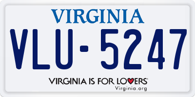 VA license plate VLU5247
