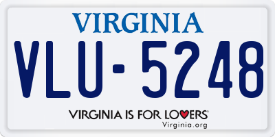 VA license plate VLU5248