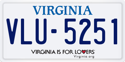 VA license plate VLU5251