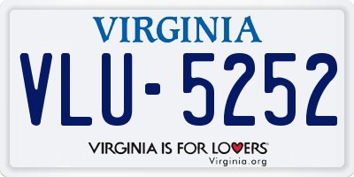 VA license plate VLU5252