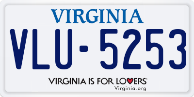 VA license plate VLU5253