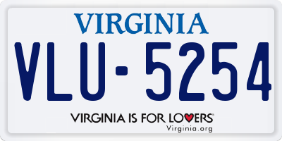 VA license plate VLU5254