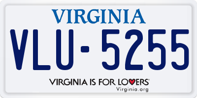 VA license plate VLU5255