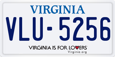 VA license plate VLU5256