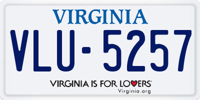 VA license plate VLU5257