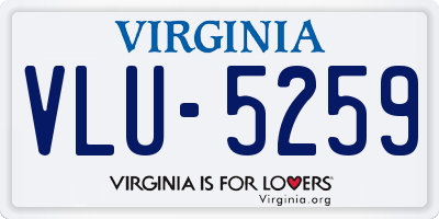 VA license plate VLU5259