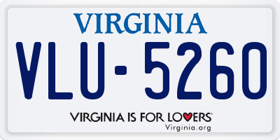 VA license plate VLU5260