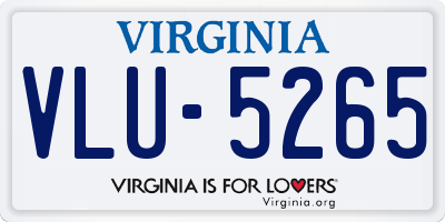 VA license plate VLU5265