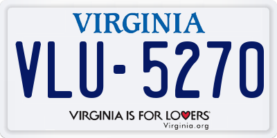 VA license plate VLU5270