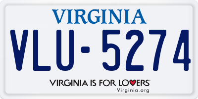 VA license plate VLU5274