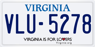 VA license plate VLU5278