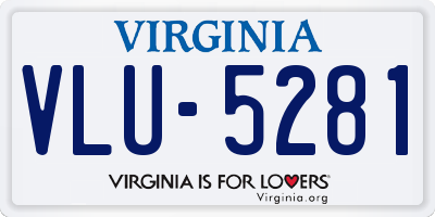 VA license plate VLU5281