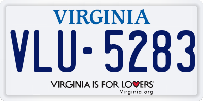 VA license plate VLU5283