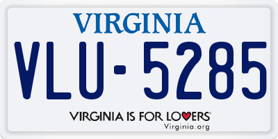 VA license plate VLU5285