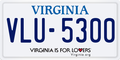 VA license plate VLU5300