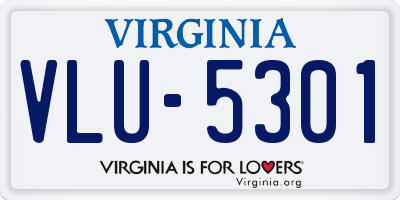 VA license plate VLU5301