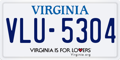VA license plate VLU5304