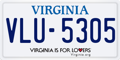 VA license plate VLU5305