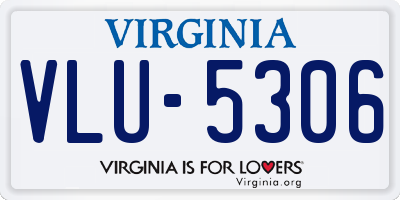 VA license plate VLU5306