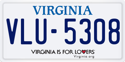 VA license plate VLU5308