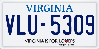 VA license plate VLU5309