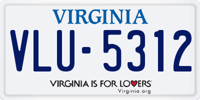 VA license plate VLU5312