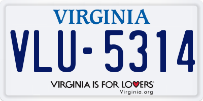 VA license plate VLU5314