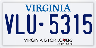 VA license plate VLU5315