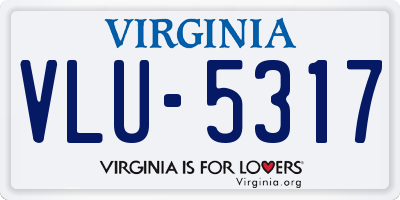 VA license plate VLU5317