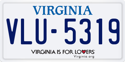 VA license plate VLU5319