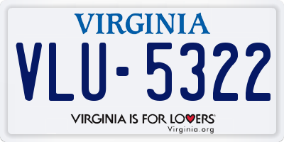 VA license plate VLU5322